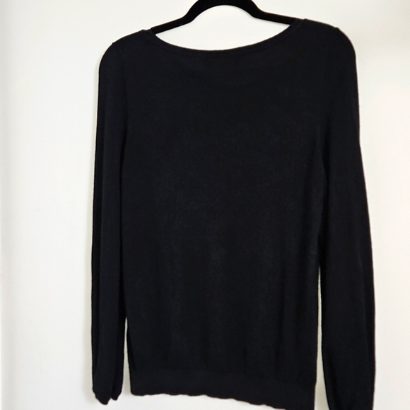 Banana Republic Women's Black Silk Cashmere Blend Black Crew Neck Sweater Size S - Picture 6 of 7